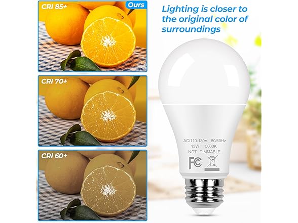 24-Pack A19 LED Light Bulbs, 13W 5000K Daylight White Bulbs