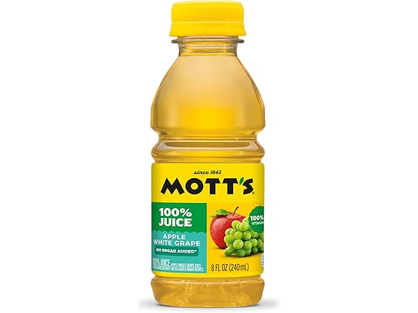 24PK Mott's 100% Apple White Grape Juice, 8 oz.