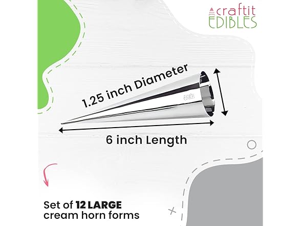 12 Pack Stainless Steel Pastry Cones