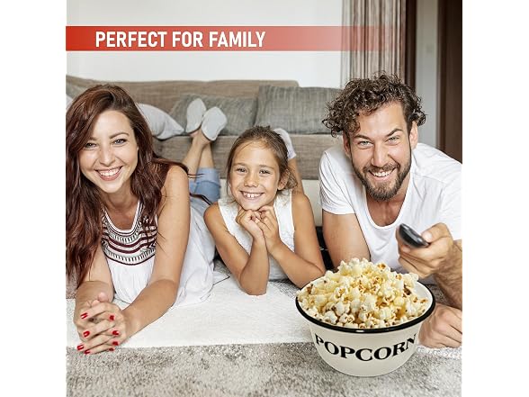 Clavoris Large Enamel Popcorn Bowl – 3.7- Quart