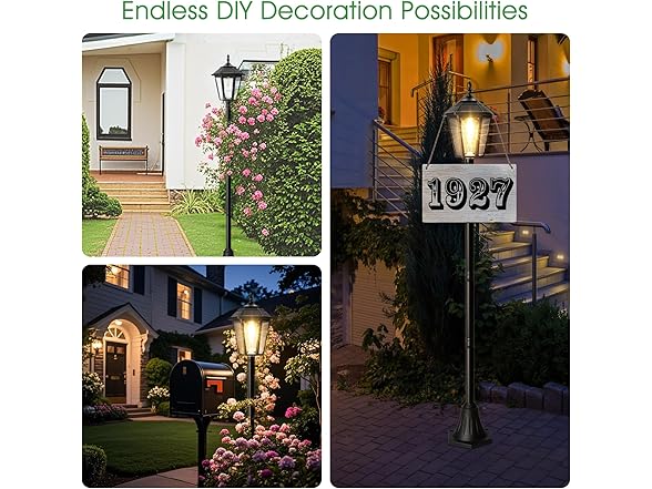 Metal Solar Lamp Post Light 2 Pack