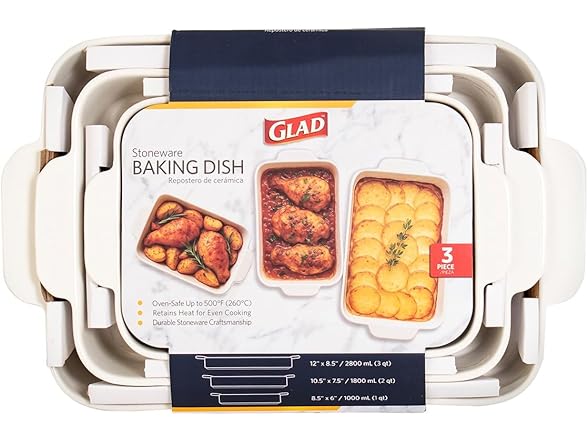 Glad Baking Dish Set, 3pc