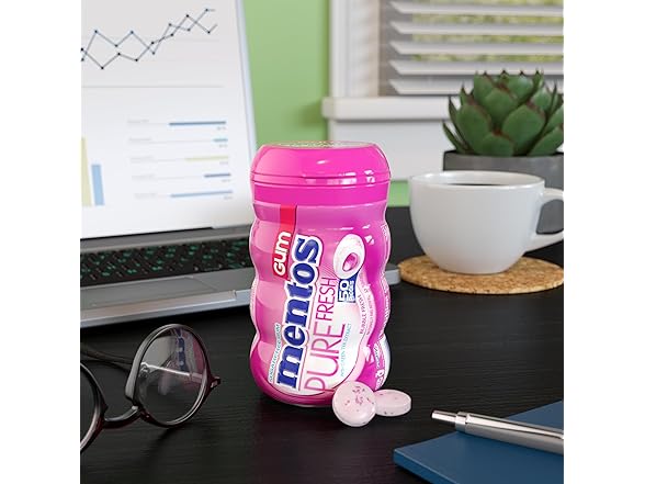 6PK Mentos Pure Fresh Sugar Free Gum Bubble Fresh