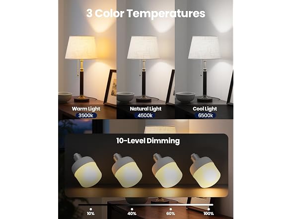 UNILAMP Rechargeable Light Bulbs 2Pk
