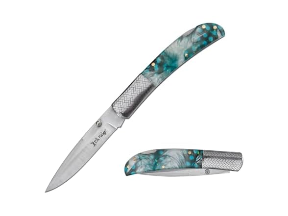 8" Folding Knife Green Acrylic