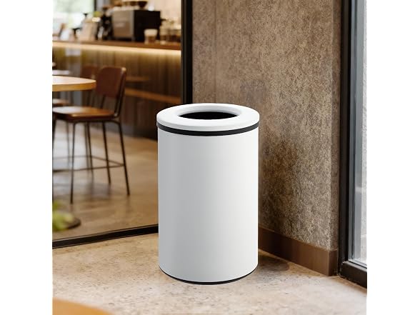 OUTLANE 10.6 Gal/40L Round Kitchen Trash Can White