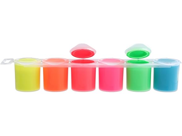PRiMO Premium Tempera Paint Pot Set, 6-Color Fluorescent