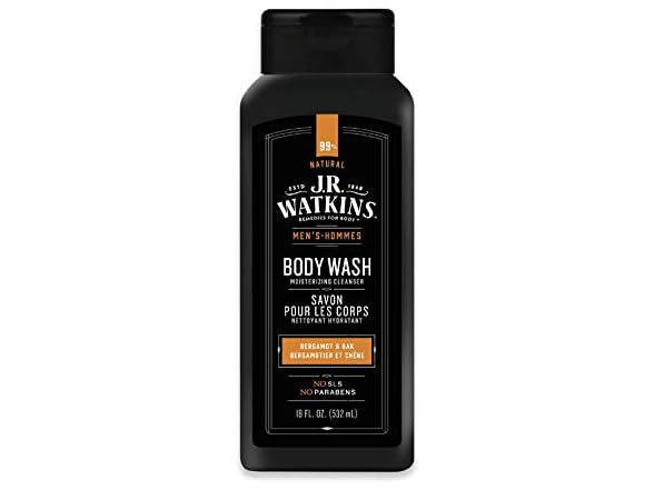 J R Watkins Men's Body Wash, Bergamot & Oak, 18 fl oz (532 ml)