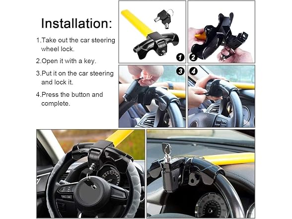 Generic AAP-Auto-113 Steering Wheel Locks