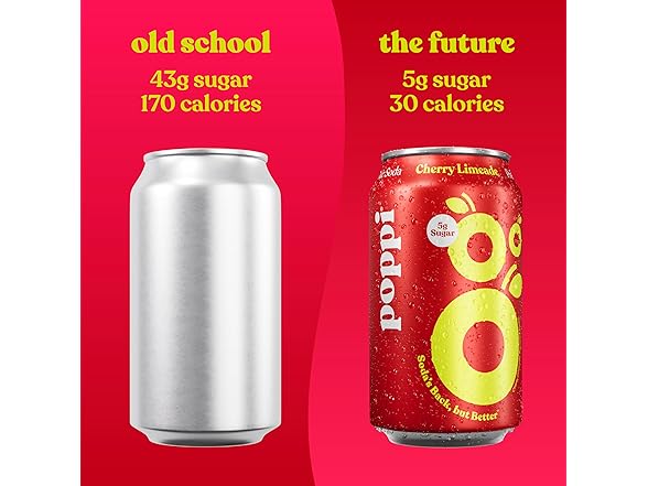 1CT Poppi Sparkling Prebiotic Soda Beverage Cherry Limeade