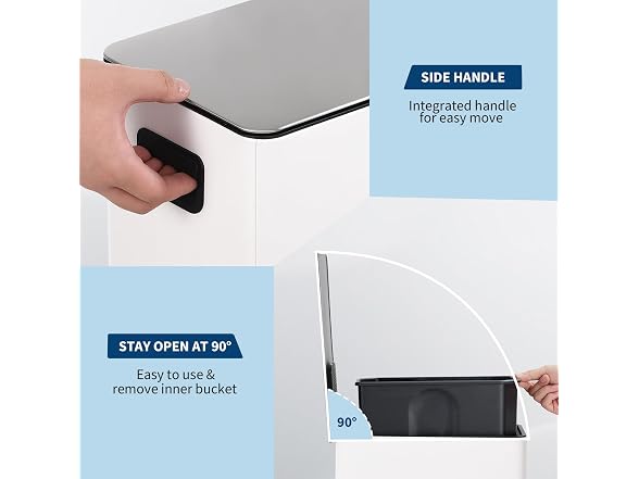 4 Gallon Slim Step Trash Can with Soft-Close Lid