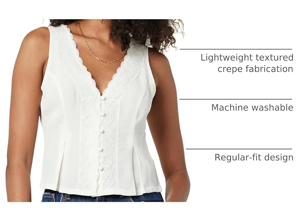 The Drop Paloma Lace Trimmed Sleeveless