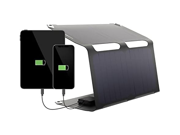 21W Portable Solar Charger w/ 2 USB Outputs