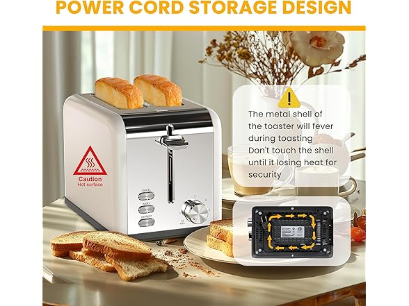 Simple Deluxe 2-Slice Toaster White