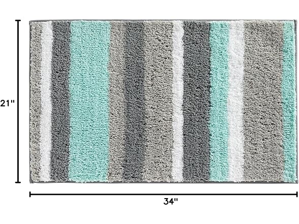 iDesign Stripz Bath, Microfiber Accent Rug
