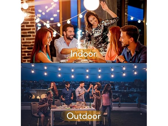 60FT Outdoor String Lights Waterproof