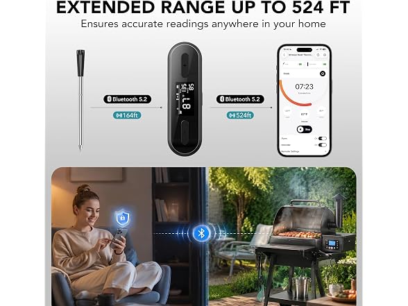 Ultrean Smart Wireless Meat Thermometer
