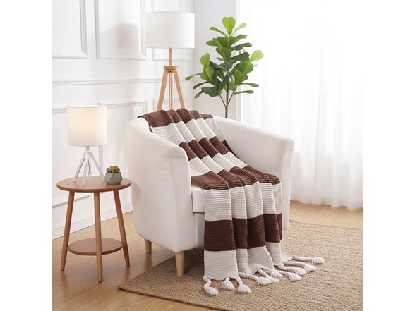 Luxury Home Vintage Stripe Throw Blanket