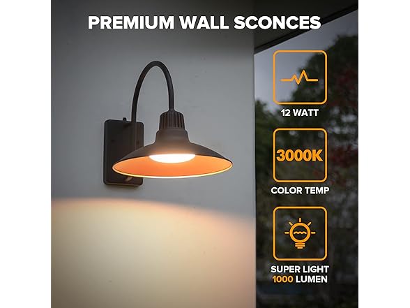 Lutec BH-948 Dusk to Dawn Gooseneck Wall Sconce