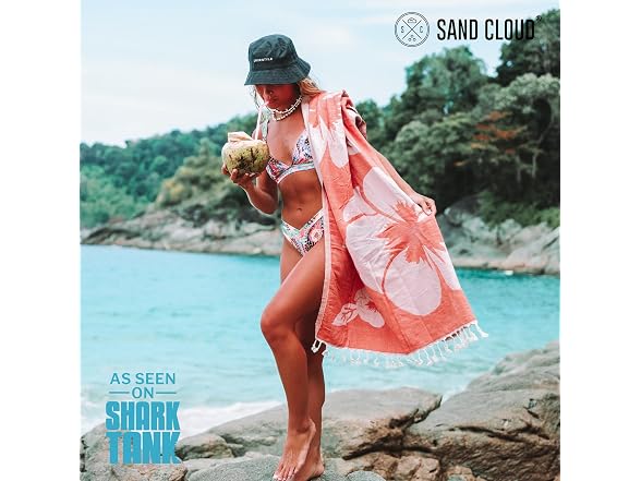 Sand Cloud Beach Towel Bag with Built-in Zipper Pocket