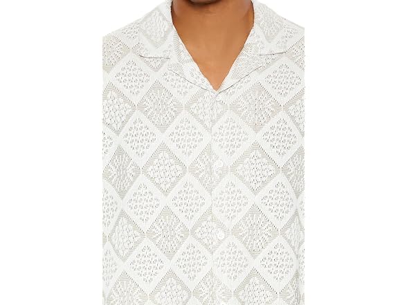 Forever 21 (M) Lace Diamond Button-Front Shirt