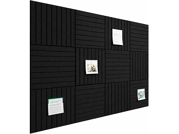 Stripe Felt Bulletin Board Tiles, Cork