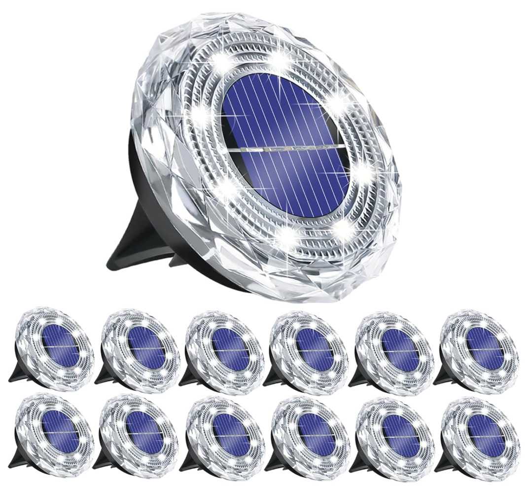 Hakol 12-Pk Solar Ground Light Outdoor Cool White - Gallery 10