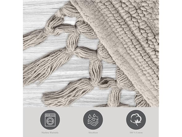 Jean Pierre - Ricardo Bath Mat, Woven Fringe