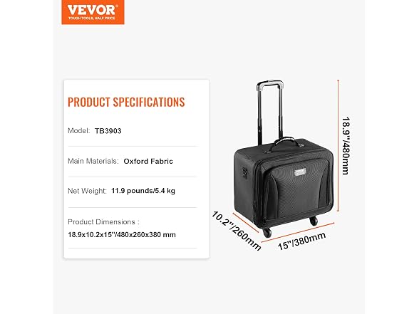 VEVOR Rolling Makeup Train Case Large
