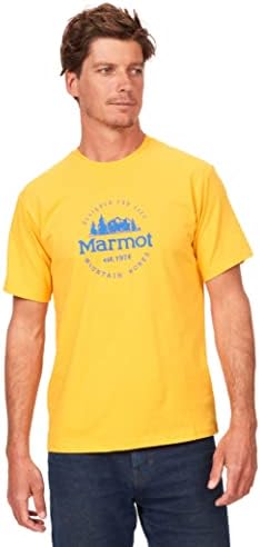 Marmot Men's Culebra Peak Short Sleeve Tee Shirt, Solar, Small