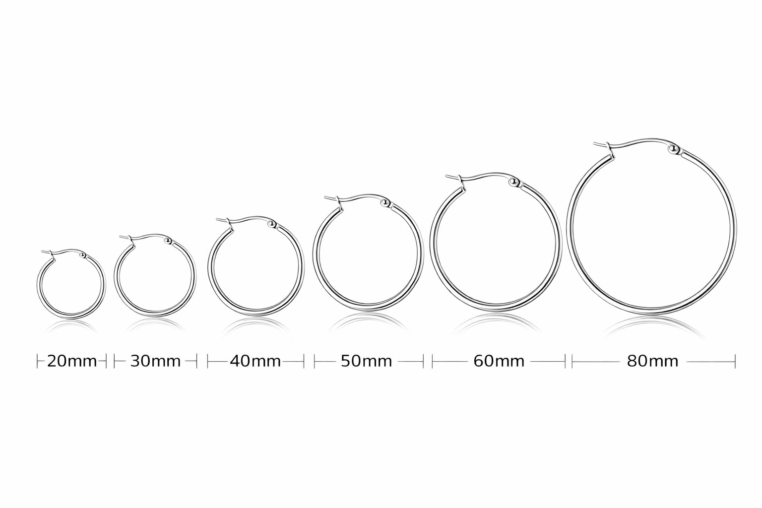 Essential Hoop Earring Set (20mm–80mm) - Gallery 8