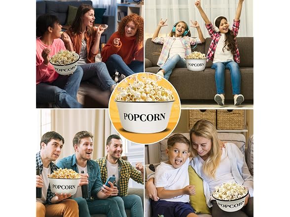 Clavoris Large Enamel Popcorn Bowl – 3.7- Quart
