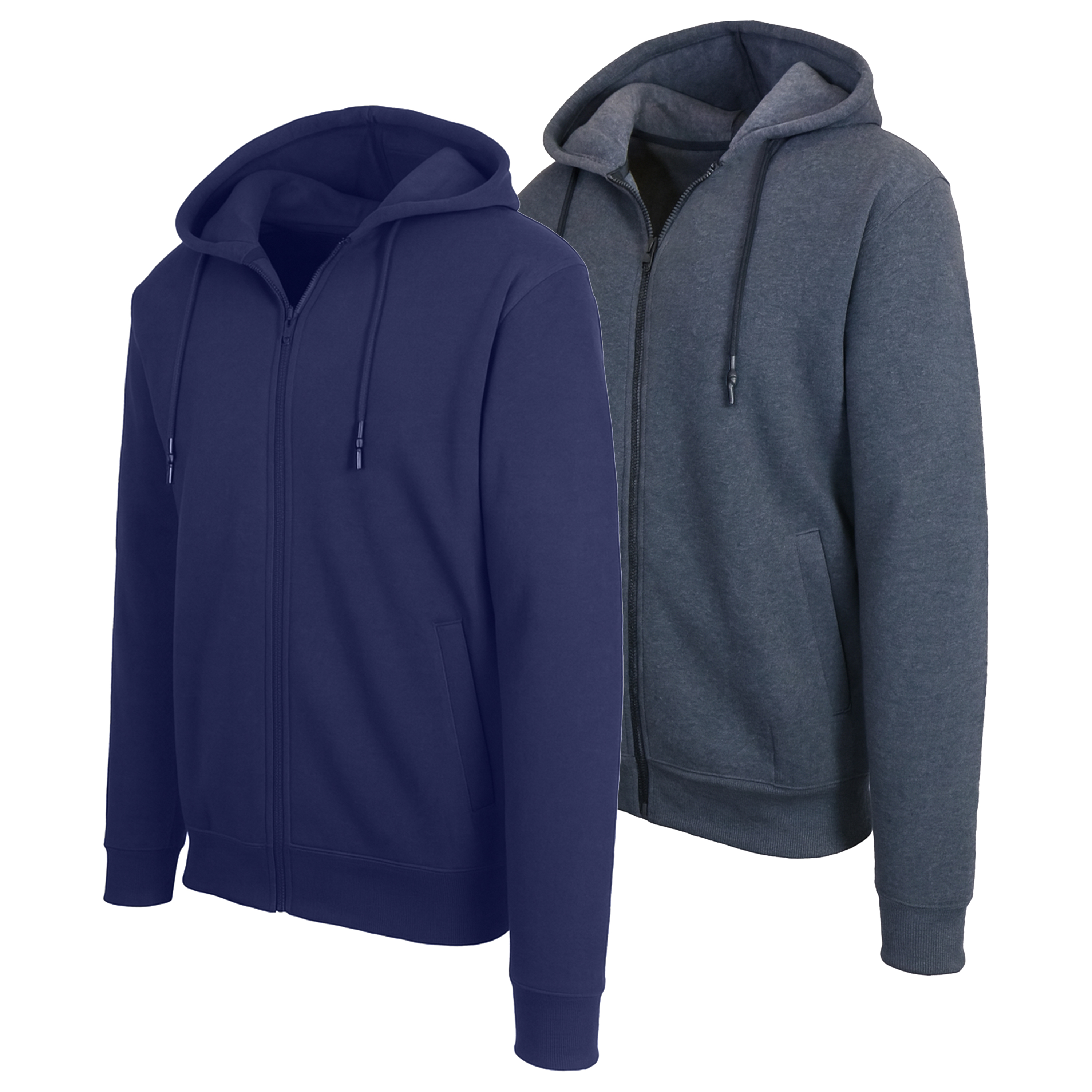 Mens Classic Fleece-Lined Zip Hoodie (M-3XL) - Gallery 37