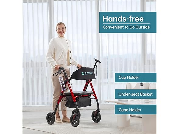 ELENKER BC2170626014263 KLD-9218-8 Rollator Walker, Re