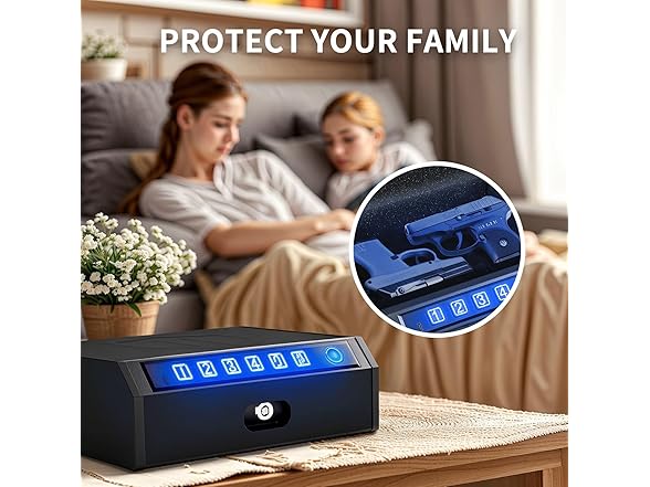 ADIMO Biometric Hand Gun Safe - Choose Size