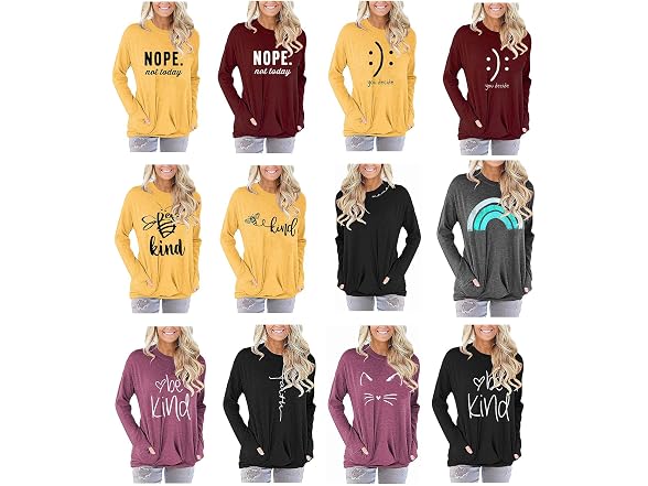 Akihoo Women (S) Pocket T Shirt Long Top Pullover