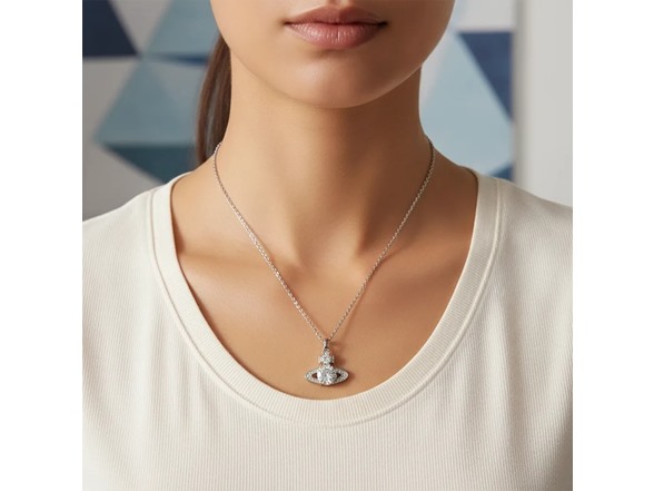 Moissanite Diamond Saturn Necklace