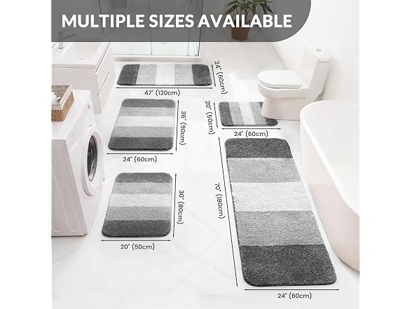 Exclusivo Mezcla Soft Absorbent Bathroom Rugs, Non
