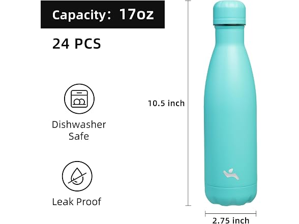 Konokyo 24 Pack 17 oz Water Bottle