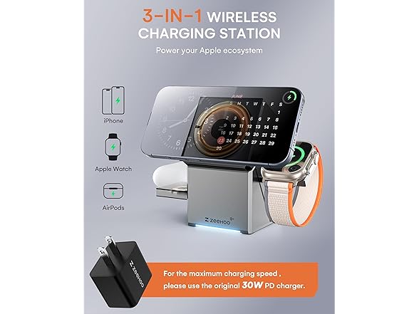 ZEEHOO 3 in 1 Charging Station for Apple