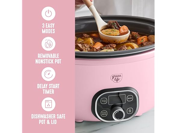GreenLife 8QT Ceramic Nonstick Slow Cooker