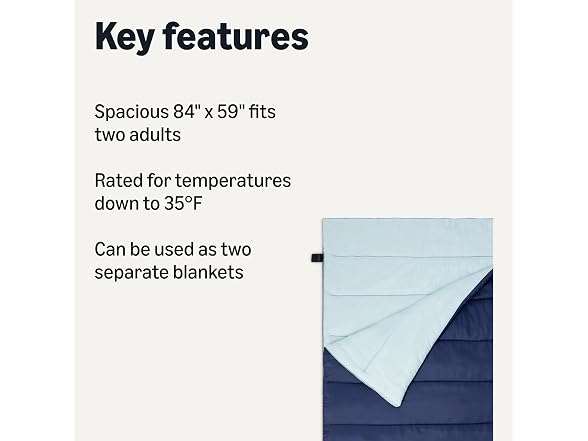 Amazon Basics 35F Double Sleeping Bag - Navy
