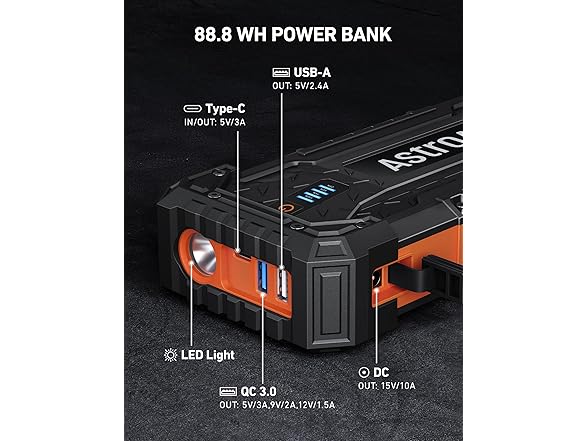 AstroAI S8 Ultra+ 5000A Jump Starter