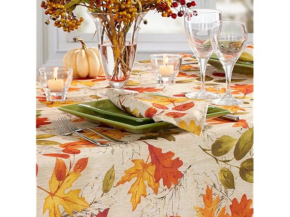 Threadmade Autumn Leaves Tablecloth
