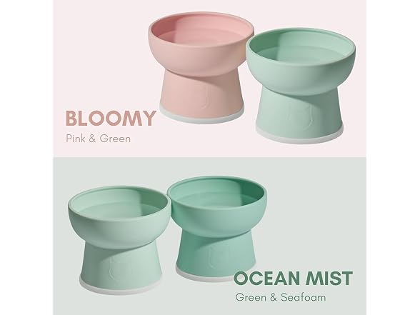 Necoichi 2pcs Elevated Cat Water Bowls, Food