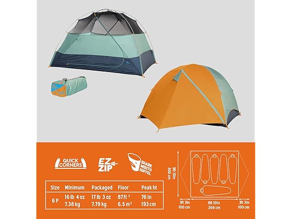 Kelty Wireless Freestanding Camping Tent, 6P
