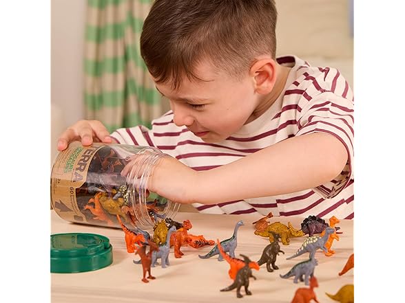 Terra by Battat – 60 Pieces Dinosaur Figures Assorted