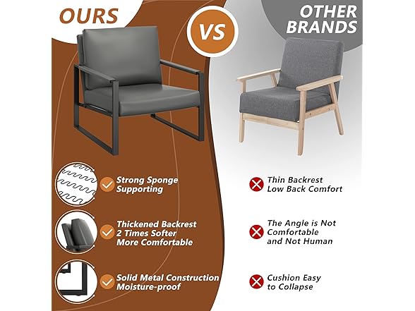 AWQM Modern PU Leather Accent Chair