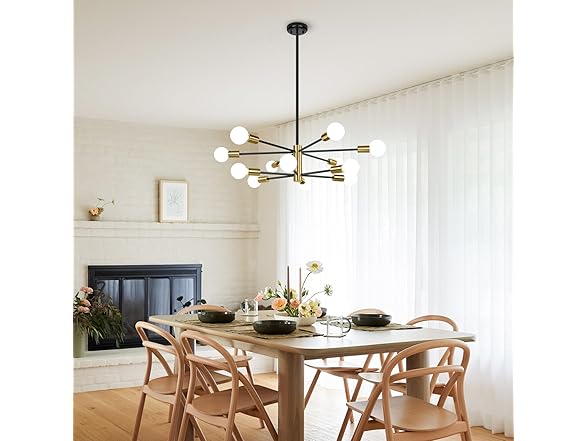BesLowe 31'' 12-Light Modern Sputnik Chandelier