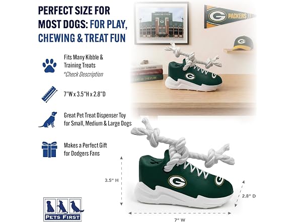 Pets First NFL Green Bay Packers Cleat Sneaker Spike Dog Toy